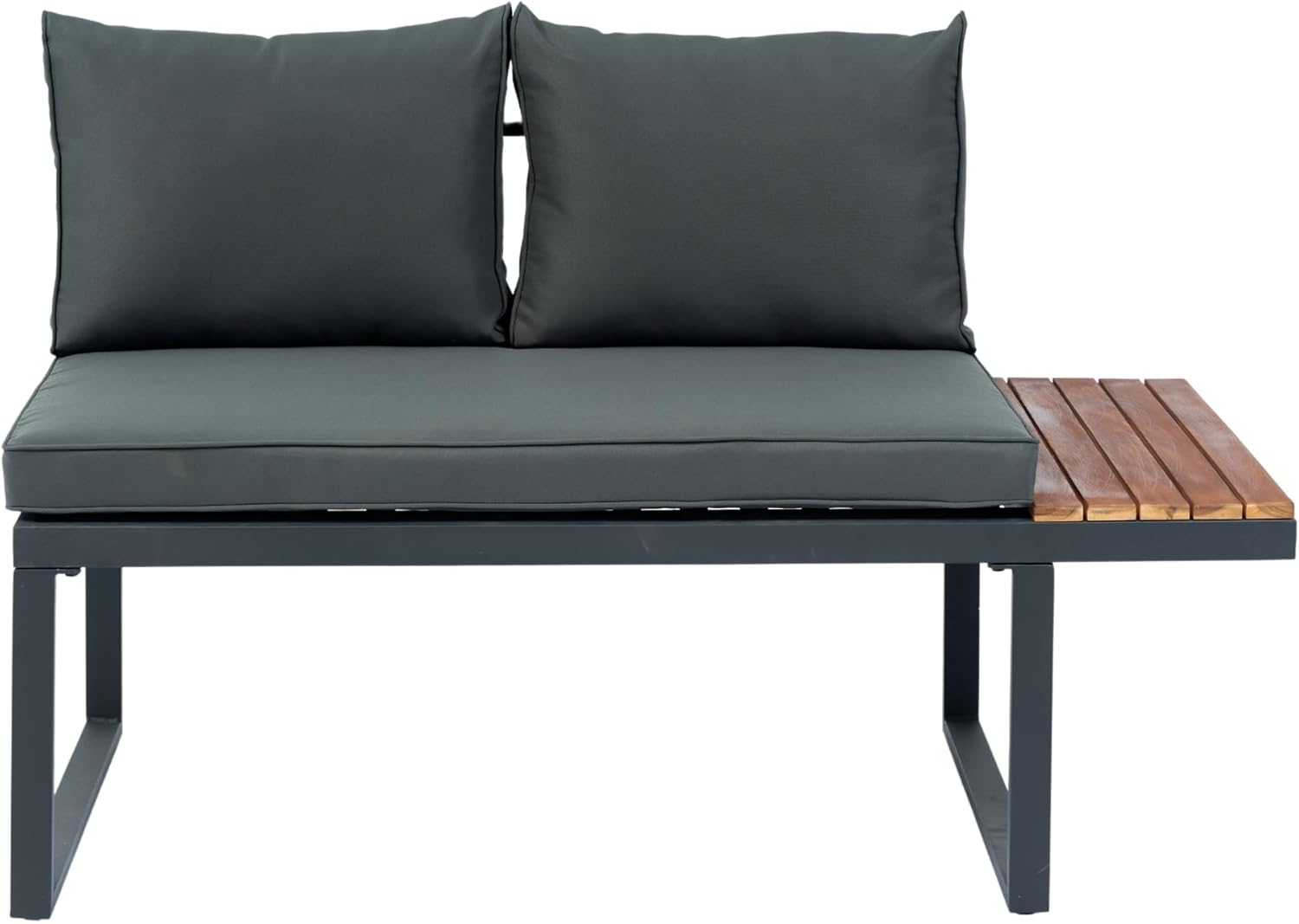 Patios Yorka outdoor wicker L-shaped sofa set – 5 seats with table (طقم حدائق خوص يوركا من باتيوس – ركنة حرف L تتسع لـ5 أفراد مع ترابيزة)
