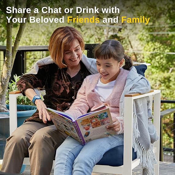 Patios Blendo 4-piece outdoor patio furniture set – white and champagne gold frame with wooden table – garden and balcony sofa
طقم حدائق بليندو من Patios – ٤ قطع – إطار أبيض وذهبي فاتح مع ترابيزة خشب – كنبة للحديقة أو البلكونة
