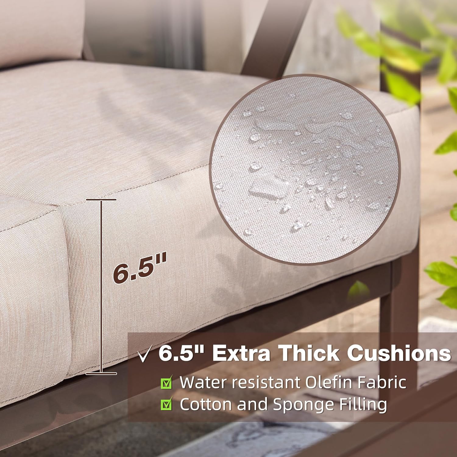 Patios steel outdoor garden set - 4 pieces (كراسي، كنبة، ترابيزة) بتصميم معدني أسود أنيق
